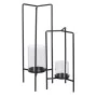 Castiçais 18,5 x 16,5 x 50 cm Cristal Preto Metal (2 Unidades) de BigBuy Home, Candelabros e suportes para velas - Ref: S8802...