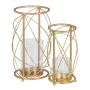 Candleholder Crystal Golden Metal 17 x 17 x 30 cm (2 Units) by BigBuy Home, Candelabras and candle holders - Ref: S8802477, P...