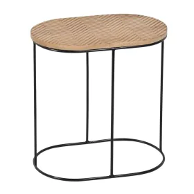 Table d'appoint 60 x 39,5 x 60 cm Naturel Noir Métal Bois (2 Unités) de BigBuy Home, Tables - Réf : S8802504, Prix : 125,44 €...