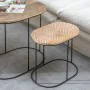 Table d'appoint 60 x 39,5 x 60 cm Naturel Noir Métal Bois (2 Unités) de BigBuy Home, Tables - Réf : S8802504, Prix : 125,44 €...