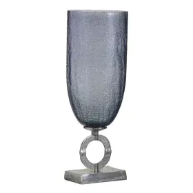 Jarrón 17 x 17 x 47 cm Cristal Gris Metal Plata de BigBuy Home, Jarrones - Ref: S8802532, Precio: 57,09 €, Descuento: %