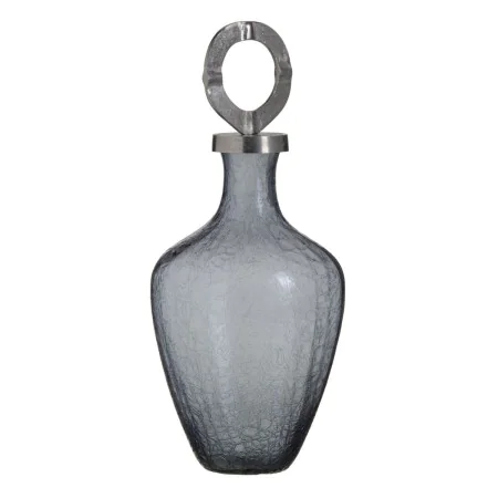 Vase Verre Gris Métal Argent 23 x 23 x 47 cm de BigBuy Home, Vases - Réf : S8802535, Prix : 51,21 €, Remise : %