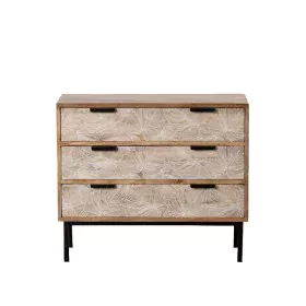 Cómoda 100 x 40,5 x 85 cm Natural Metal Madera Blanco de BigBuy Home, Cómodas y cajoneras - Ref: S8802550, Precio: 412,09 €, ...