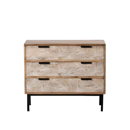 Chest of drawers 100 x 40,5 x 85 cm Natural Metal Wood White by BigBuy Home, Chest of Drawers - Ref: S8802550, Price: 412,09 ...