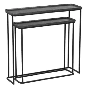 Hall de Entrada 84 x 26 x 78 cm Preto Cinzento Metal (2 Unidades) de BigBuy Home, Jogos de móveis - Ref: S8802560, Preço: 254...