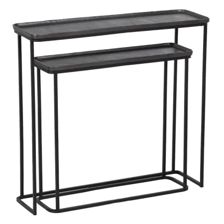 Meuble d'Entrée 84 x 26 x 78 cm Noir Gris Métal (2 Unités) de BigBuy Home, Tables - Réf : S8802560, Prix : 254,67 €, Remise : %