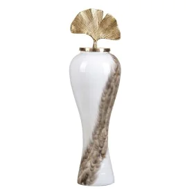 Vase 25 x 25 x 84 cm Verre Doré Métal Blanc de BigBuy Home, Vases - Réf : S8802589, Prix : 99,40 €, Remise : %