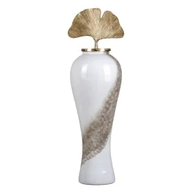 Vase 29 x 29 x 102 cm Kristall Gold Metall Weiß von BigBuy Home, Vasen - Ref: S8802590, Preis: 136,58 €, Rabatt: %