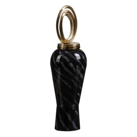 Vase Verre Noir Doré Métal 15 x 15 x 46 cm de BigBuy Home, Vases - Réf : S8802591, Prix : 38,87 €, Remise : %