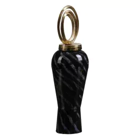 Jarrón Cristal Negro Dorado Metal 15 x 15 x 46 cm de BigBuy Home, Jarrones - Ref: S8802591, Precio: 39,18 €, Descuento: %