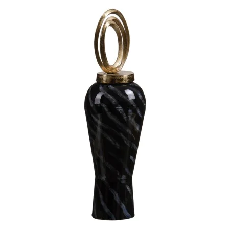 Vase Crystal Black Golden Metal 15 x 15 x 46 cm by BigBuy Home, Vases - Ref: S8802591, Price: 39,18 €, Discount: %