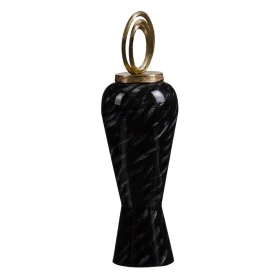 Vase 18 x 18 x 58 cm Verre Noir Doré Métal de BigBuy Home, Vases - Réf : S8802592, Prix : 47,32 €, Remise : %