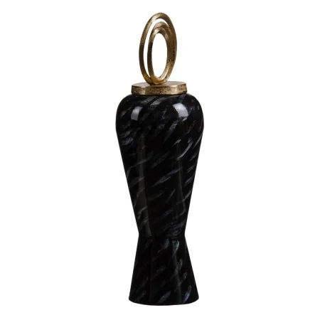 Vase 18 x 18 x 58 cm Crystal Black Golden Metal by BigBuy Home, Vases - Ref: S8802592, Price: 47,32 €, Discount: %