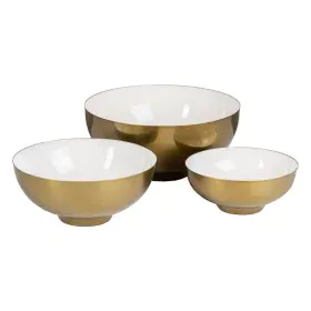 Bowl 30 x 30 x 14 cm Golden White Iron (3 Units) by BigBuy Home, Bowls and large cups - Ref: S8802610, Price: 48,50 €, Discou...