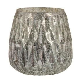 Bougeoir Verre Gris 11 x 11 x 11 cm de BigBuy Home, Bougeoirs et chandeliers - Réf : S8802637, Prix : 36,36 €, Remise : %