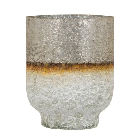 Vase Verre Doré Blanc 15 x 15 x 19 cm de BigBuy Home, Vases - Réf : S8802639, Prix : 23,50 €, Remise : %