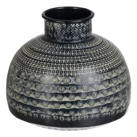 Vase 20,5 x 20,5 x 18 cm Black Aluminium by BigBuy Home, Vases - Ref: S8802662, Price: 22,76 €, Discount: %