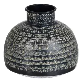 Vase 20,5 x 20,5 x 18 cm Noir Aluminium de BigBuy Home, Vases - Réf : S8802662, Prix : 21,85 €, Remise : %