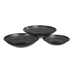 Centro de Mesa Negro 35 x 35 x 9 cm (3 Piezas) de BigBuy Home, Adornos - Ref: S8802663, Precio: 31,70 €, Descuento: %