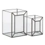 Bougeoir Verre Doré Métal 22 x 22 x 29 cm (2 Unités) de BigBuy Home, Bougeoirs et chandeliers - Réf : S8802672, Prix : 55,12 ...