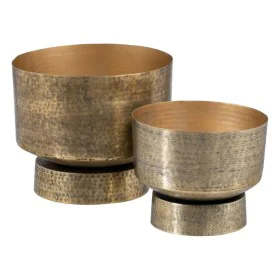 Cache-pot 45 x 45 x 37 cm Doré Aluminium (2 Unités) de BigBuy Garden, Cache-pots - Réf : S8802681, Prix : 136,58 €, Remise : %