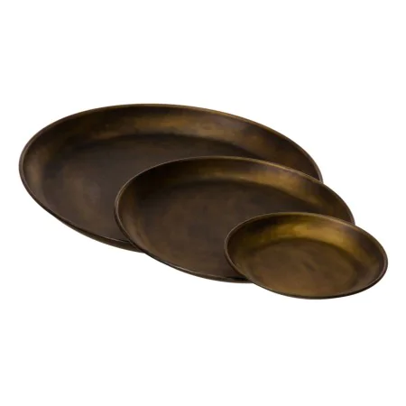 Snack tray 41 x 41 x 3 cm Golden Metal 3 Pieces by BigBuy Home, Plates and dishes - Ref: S8802684, Price: 39,95 €, Discount: %