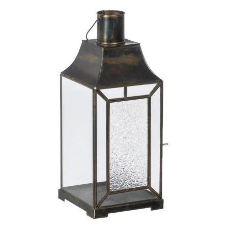 Bougeoir Verre Doré Métal 17 x 17 x 44 cm de BigBuy Home, Bougeoirs et chandeliers - Réf : S8802687, Prix : 41,39 €, Remise : %