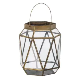 Farol 23 x 23 x 27 cm Portavelas Cristal Dorado Metal de BigBuy Home, Candelabros y portavelas - Ref: S8802694, Precio: 42,57...