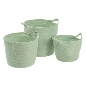 Set di Cesti Corda 33 x 33 x 38 cm Verde Chiaro (3 Pezzi) di BigBuy Home, Cesti portaoggetti - Rif: S8802817, Prezzo: 47,70 €...