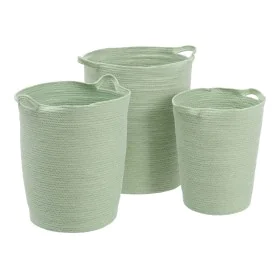 Set di Cesti Corda Verde Chiaro 48 x 48 x 42 cm (3 Pezzi) di BigBuy Home, Cesti portaoggetti - Rif: S8802818, Prezzo: 76,82 €...