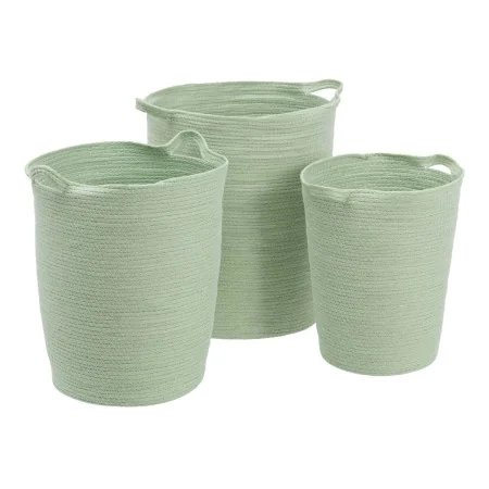 Set of Baskets Rope Light Green 48 x 48 x 42 cm (3 Pieces) by BigBuy Home, Storage baskets - Ref: S8802818, Price: 76,82 €, D...