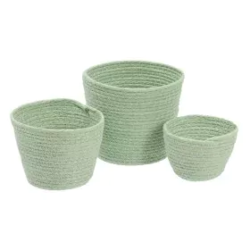 Set di Cesti Corda 17 x 17 x 20 cm Verde Chiaro (3 Pezzi) di BigBuy Home, Cesti portaoggetti - Rif: S8802836, Prezzo: 7,09 €,...