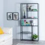 Shelves 90 x 30 x 188 cm Black Steel by BigBuy Home, Standing Shelf Units - Ref: S8802931, Price: 230,77 €, Discount: %