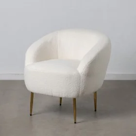 Sillón 75 x 70 x 74 cm Tejido Sintético Metal Blanco de BigBuy Home, Sillas - Ref: S8802933, Precio: 331,84 €, Descuento: %