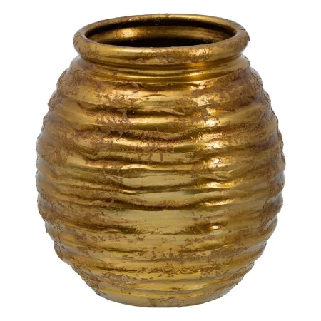 Planter 29 x 29 x 31,5 cm Ceramic Golden by BigBuy Garden, Cachepots - Ref: S8802952, Price: 32,54 €, Discount: %