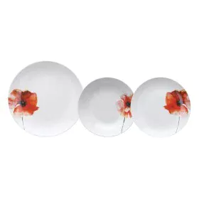 Louça 18 Peças Porcelana 1 cm Papoila de BigBuy Home, Louças combinadas - Ref: S8803263, Preço: 64,54 €, Desconto: %