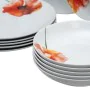 Assietes 18 Pièces Porcelaine 1 cm Coquelicot de BigBuy Home, Services complets - Réf : S8803263, Prix : 64,54 €, Remise : %