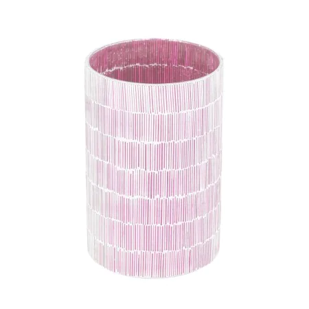 Bougeoir Rose Verre Ciment 13 x 13 x 20 cm de BigBuy Home, Bougeoirs et chandeliers - Réf : S8803308, Prix : 10,64 €, Remise : %