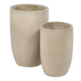 Vase Cream Ceramic 52 x 52 x 80 cm (2 Units) by BigBuy Home, Vases - Ref: S8803411, Price: 337,93 €, Discount: %