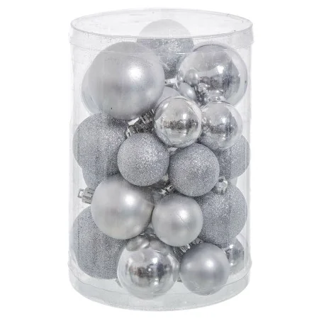 Christmas Baubles Silver Plastic Glitter 12,5 x 12,5 x 27 cm (27 Units) by BigBuy Christmas, Christmas - Ref: S8803447, Price...