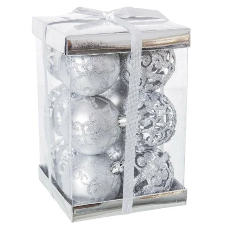 Boules de Noël Argenté Plastique 6 x 6 x 6 cm (12 Unités) de BigBuy Christmas, Noël - Réf : S8803488, Prix : 7,03 €, Remise : %