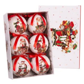 Boules de Noël Rouge Multicouleur Papier Polyfoam 7,5 x 7,5 x 7,5 cm (6 Unités) de BigBuy Christmas, Noël - Réf : S8803530, P...