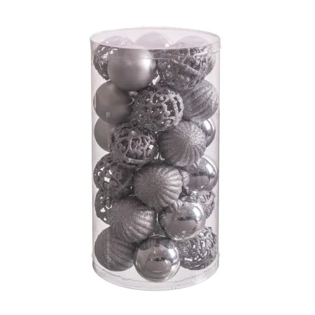 Boules de Noël Argenté Plastique 5 x 5 x 5 cm (30 Unités) de BigBuy Christmas, Noël - Réf : S8803533, Prix : 10,26 €, Remise : %