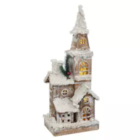 Adorno Navideño Blanco Beige Madera Casa 18 x 12 x 46 cm de BigBuy Christmas, Navidad - Ref: S8803547, Precio: 24,38 €, Descu...