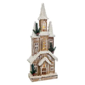 Decorazione Natalizia Bianco Beige Legno Casa 21 x 10 x 59 cm di BigBuy Christmas, Natale - Rif: S8803548, Prezzo: 36,60 €, S...