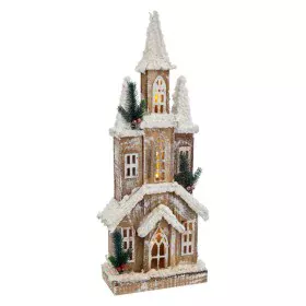 Adorno Navideño Blanco Beige Madera Casa 21 x 10 x 59 cm de BigBuy Christmas, Navidad - Ref: S8803548, Precio: 36,60 €, Descu...