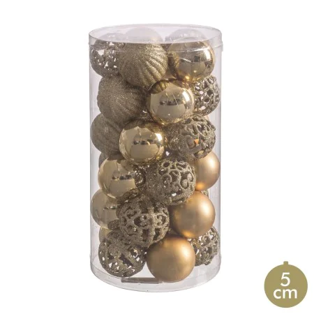 Bolas de Natal Dourado Plástico 5 x 5 x 5 cm (30 Unidades) de BigBuy Christmas, Natal - Ref: S8803553, Preço: 10,70 €, Descon...