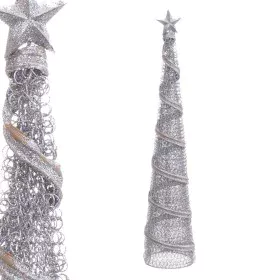 Christmas bauble Silver Metal Conical 10 x 10 x 50 cm by BigBuy Christmas, Christmas - Ref: S8803554, Price: 11,97 €, Discoun...