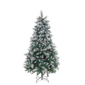 Sapin de Noël Blanc Rouge Vert Naturel PVC Métal Polyéthylène 150 cm de BigBuy Christmas, Noël - Réf : S8803582, Prix : 94,73...