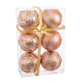 Bolas de Natal Cor de Rosa Plástico Espiral 8 x 8 x 8 cm (6 Unidades) de BigBuy Christmas, Natal - Ref: S8803598, Preço: 7,03...